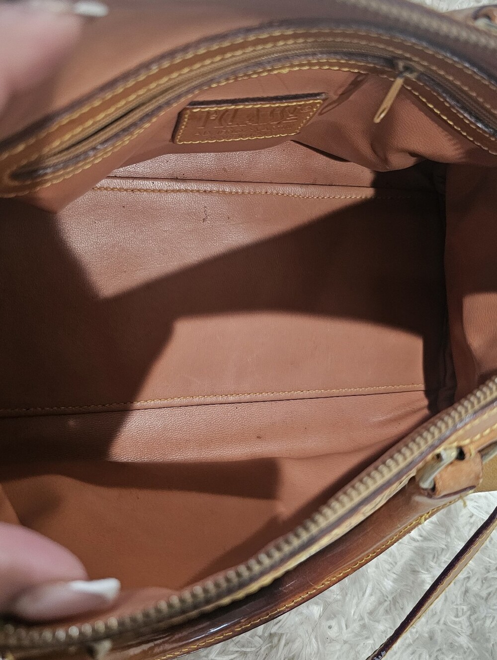 Alviero Martini Leather Map Two-Way Bag - Picture 7 of 9